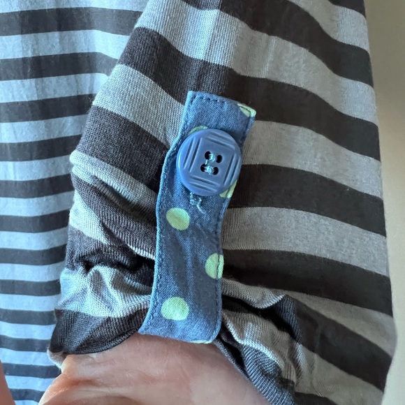 MATILDA JANE | Let’s Get Lost Top with Roll Tab Sleeves Stripes and polka dots - Picture 4 of 8